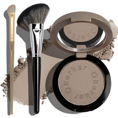 Okerker palette front open with mirror shows convenient travel-ready sculpting