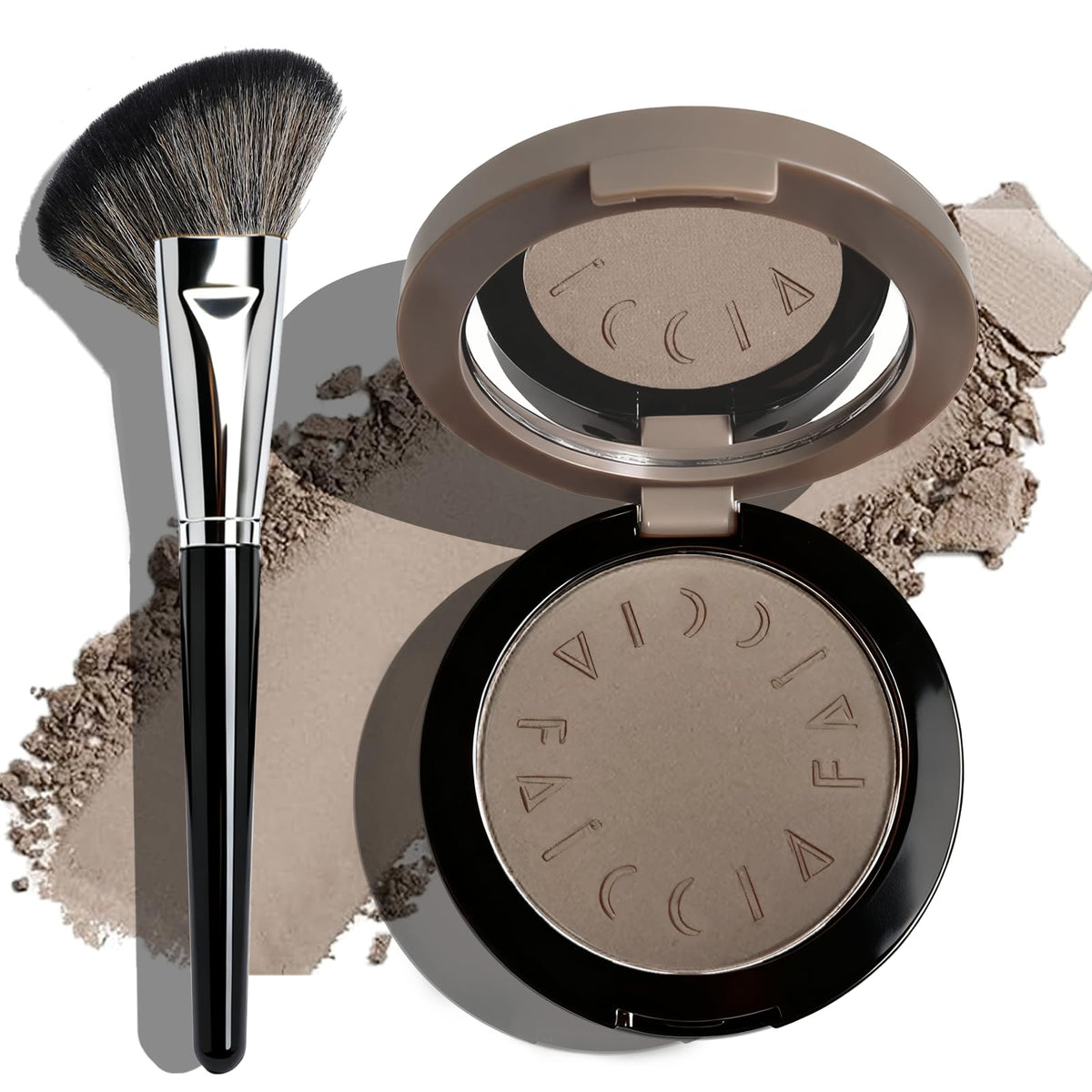 Okerker palette front with mirror showing compact travel convenience