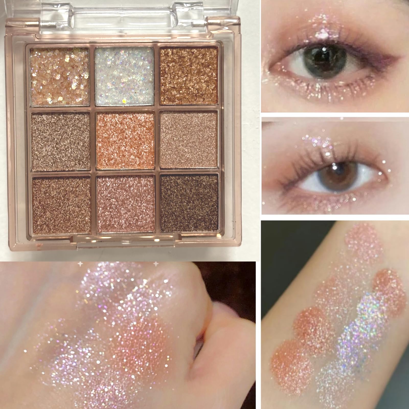 Okerker close-up of pans highlighting shimmer texture and intense pigmentation benefit