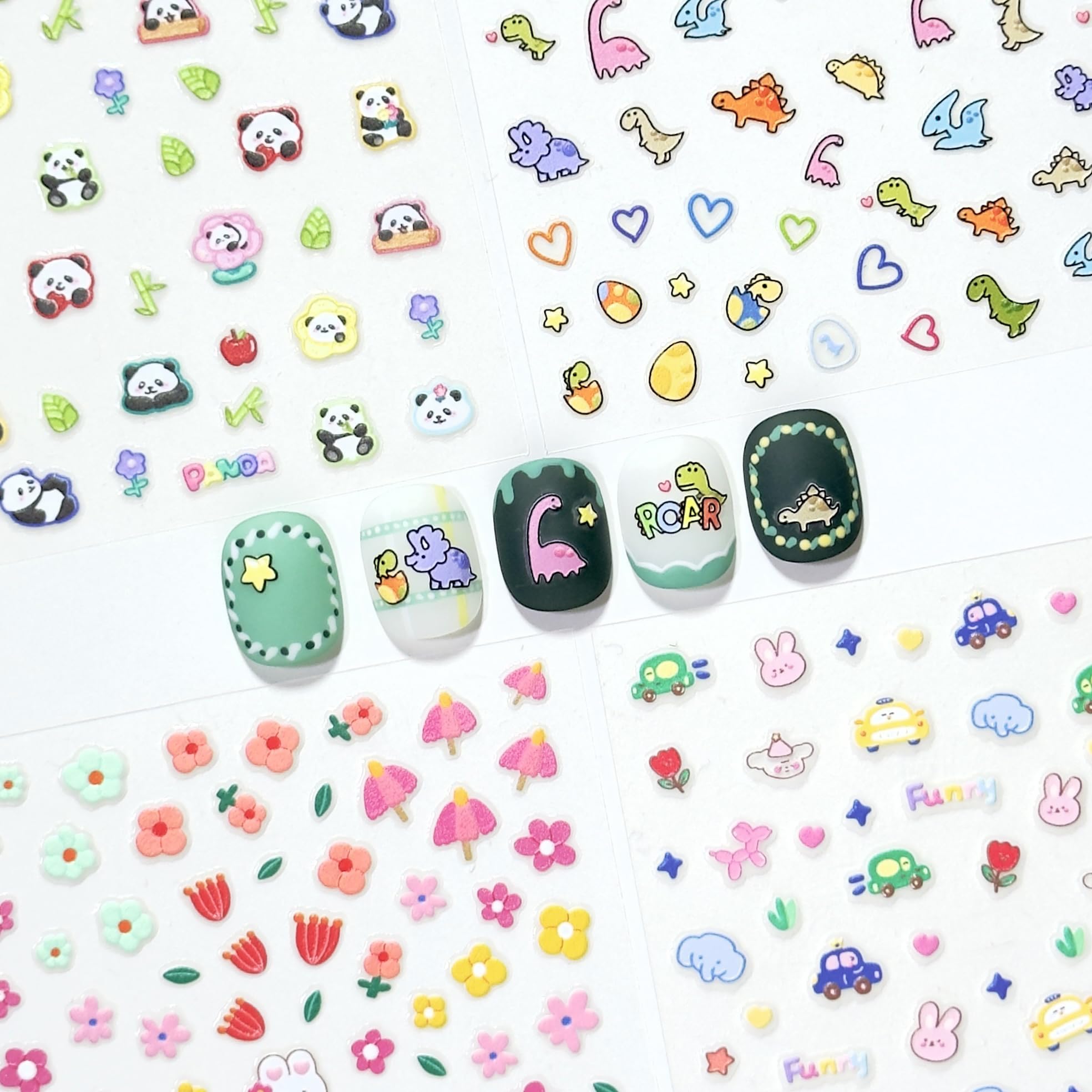 okiyomi front packaging showing four sticker sheets and contents for easy selection