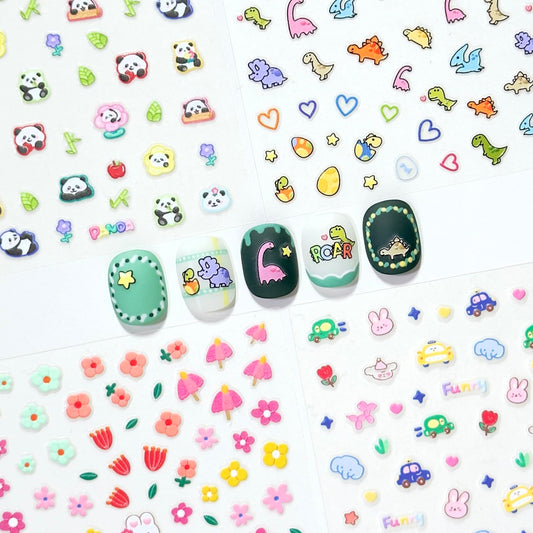 okiyomi front packaging showing four sticker sheets and contents for easy selection