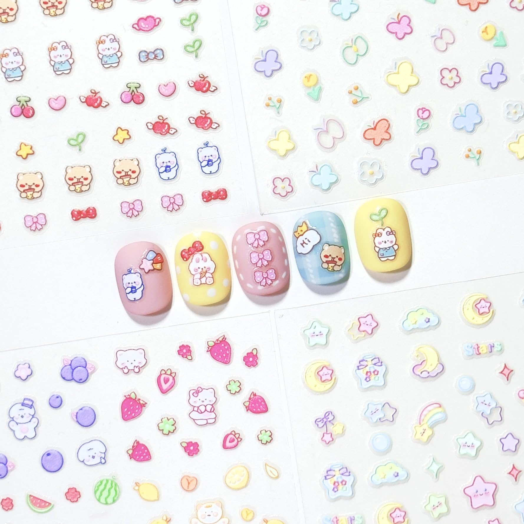okiyomi front sheets display showing full sticker variety and colors for quick selection