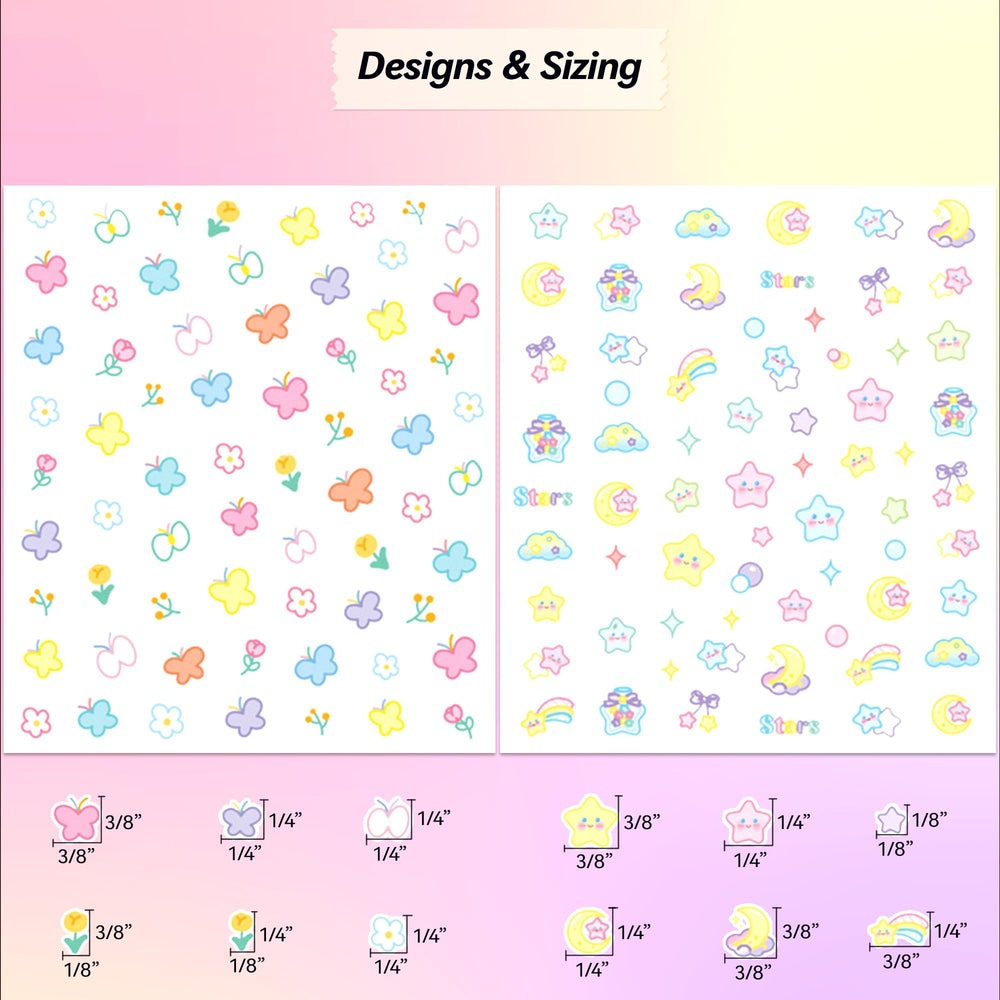 okiyomi glow-in-the-dark stickers glowing softly after light charge