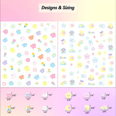 okiyomi motif collection layout displaying butterflies flowers stars fruits for creative mixes