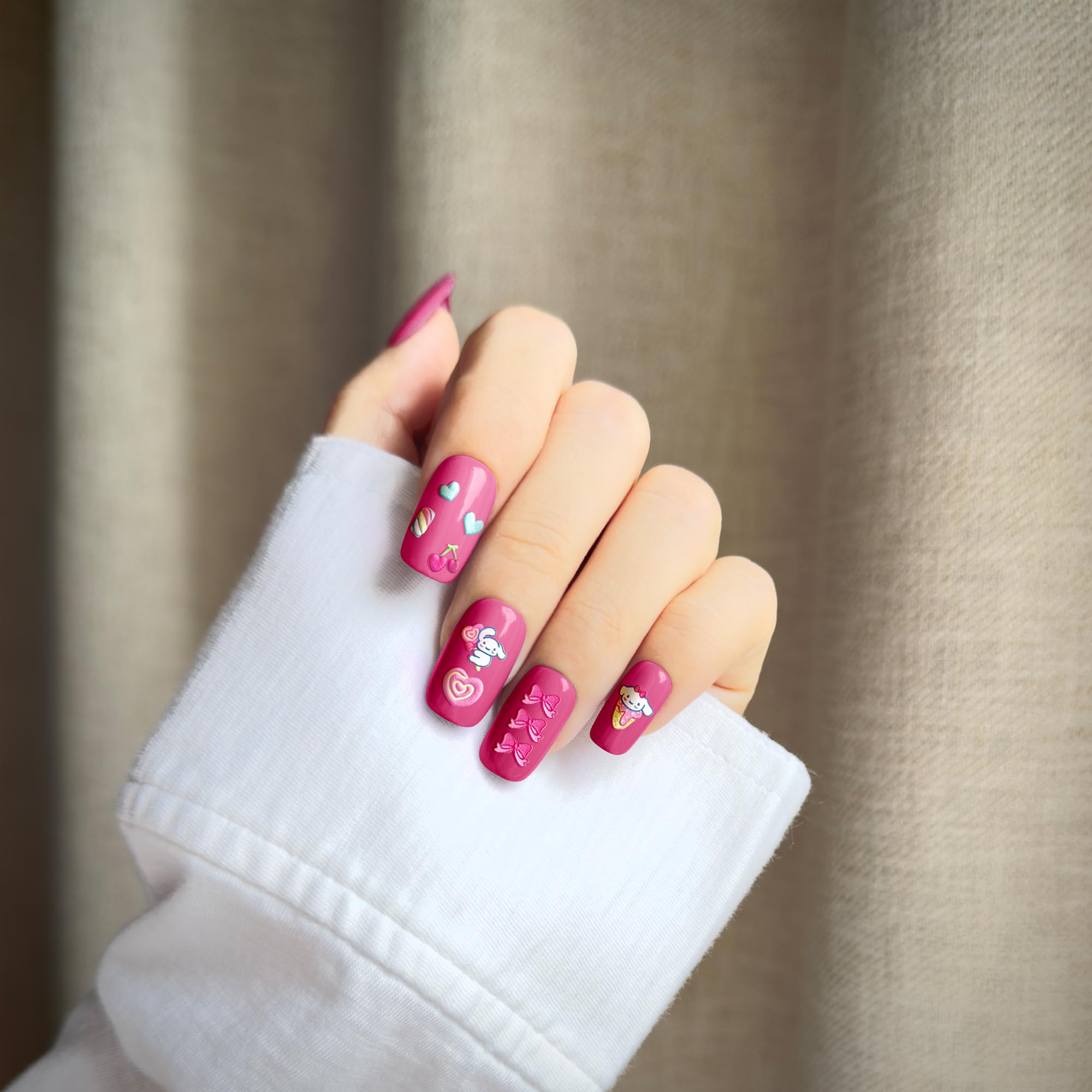 okiyomi nails in use kids showing playful designs that stay put during play