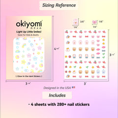 okiyomi packaging and instructions showing included sheets and simple application steps