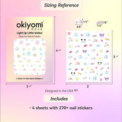 okiyomi packaging and sheets showing complete set for easy at-home use