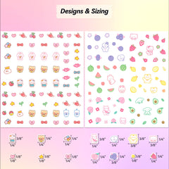 okiyomi next to coin size comparison showing sticker sizes for fit