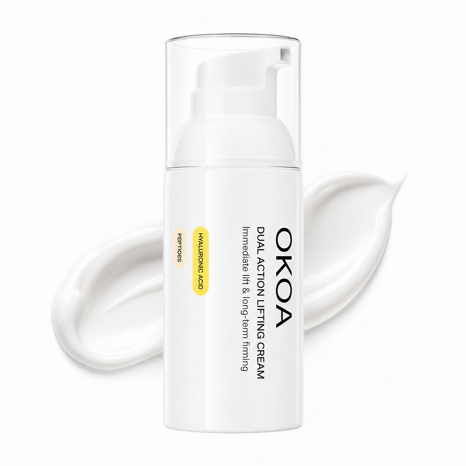 OKOA Cream front jar showing compact 30ml packaging and sleek design benefit