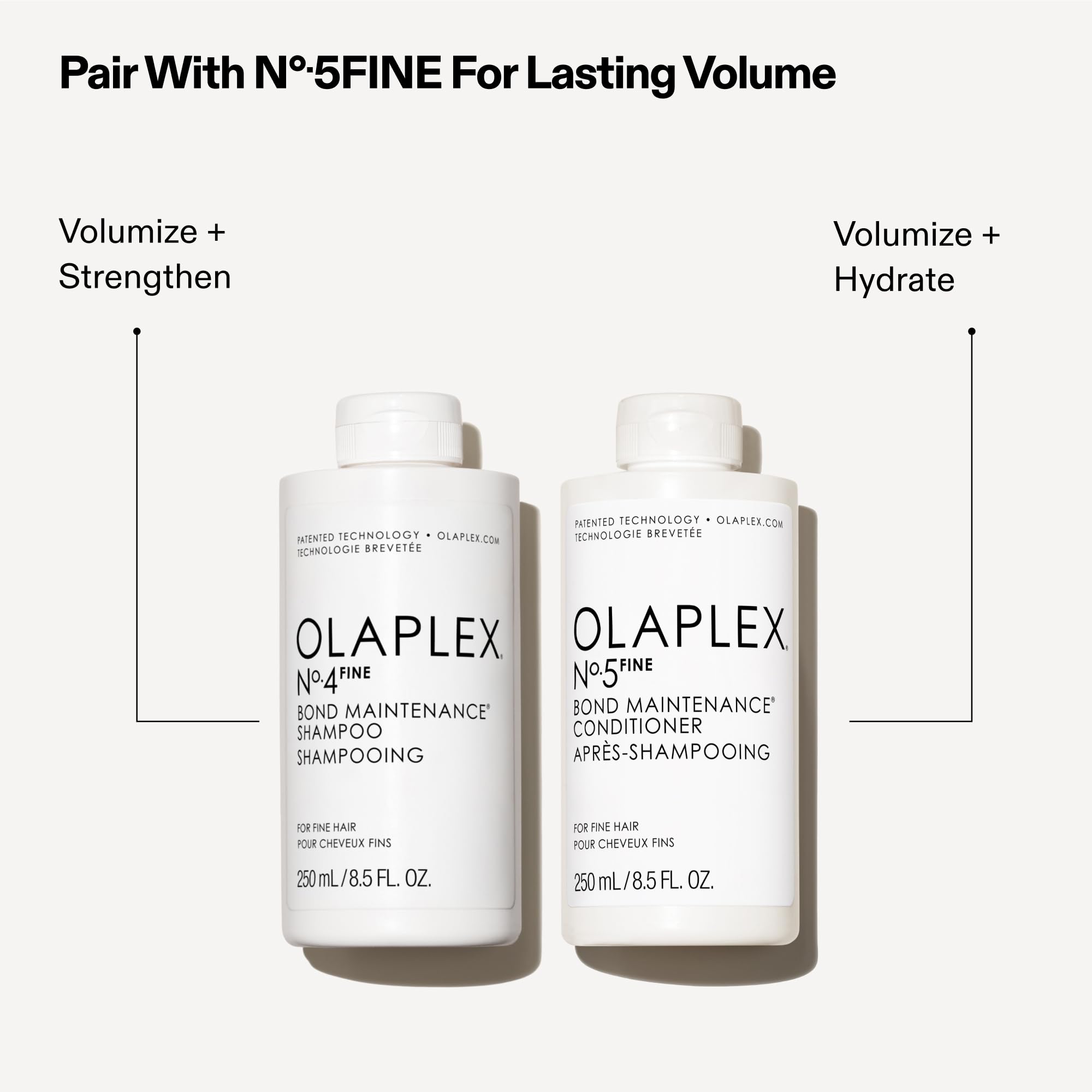 Olaplex Nº.5FINE rinsed into wet hair demonstrating improved detangling and softness