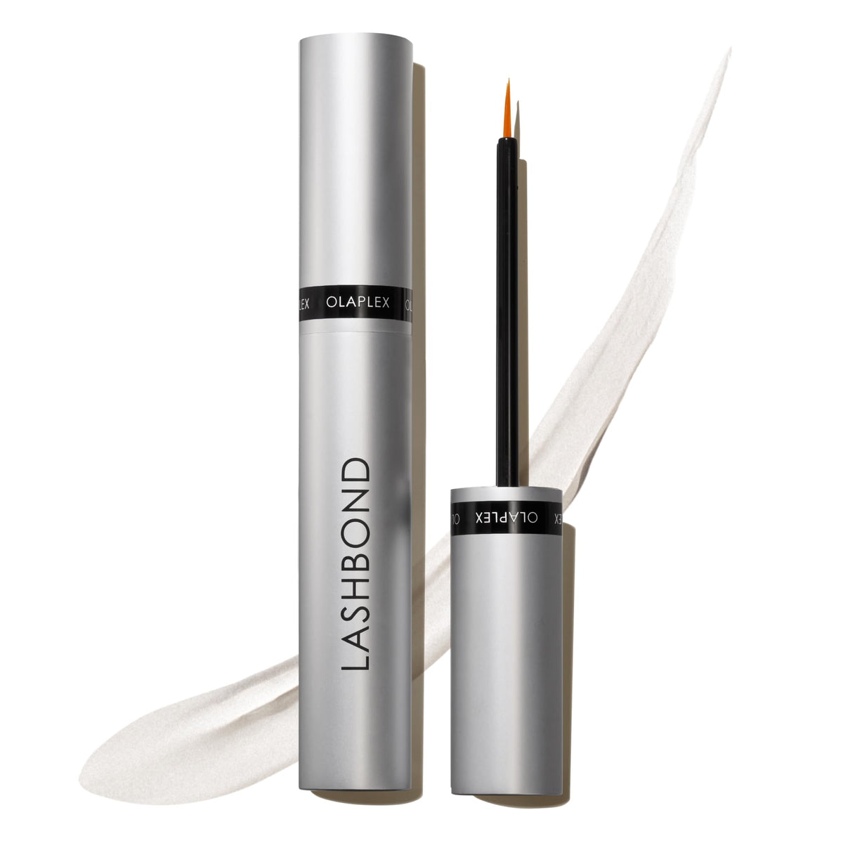 Olaplex Lashbond front packaging showing clear bottle and branding, communicates trust