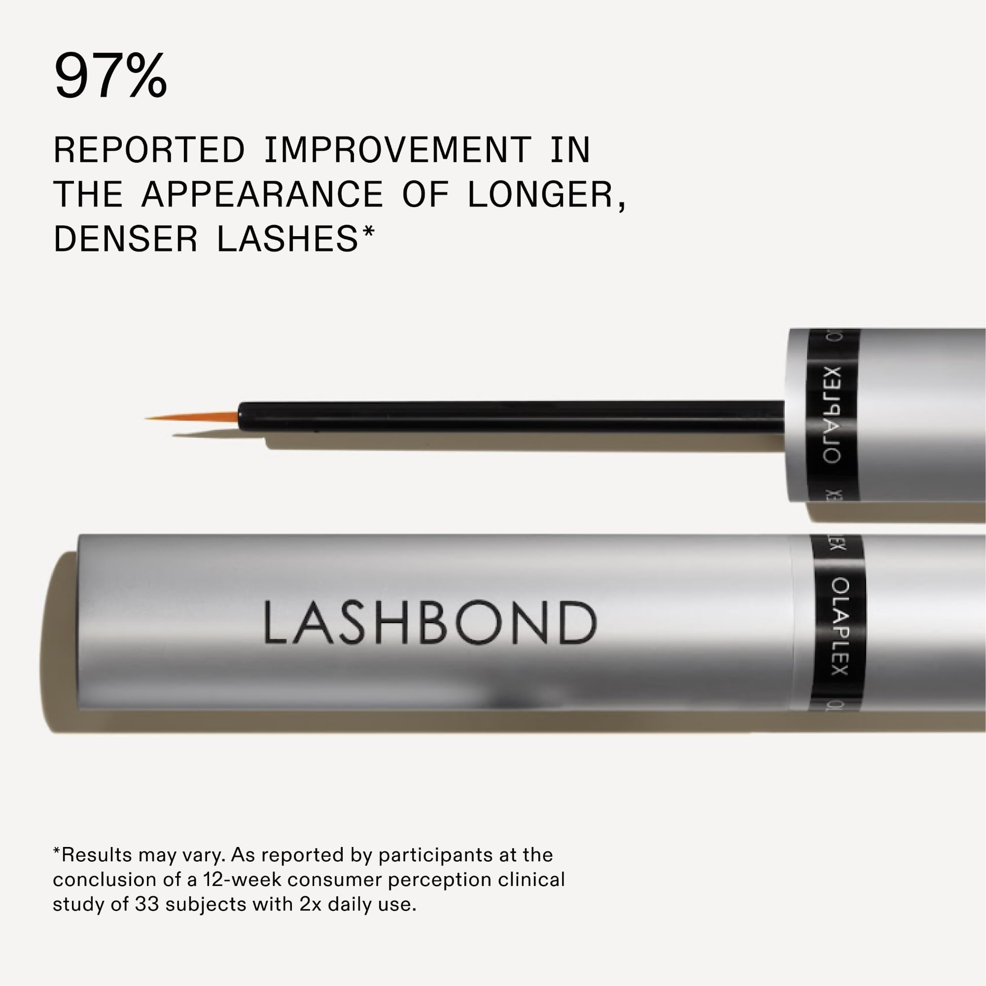 Olaplex Lashbond applied at upper lashline showing simple daily use and visible care