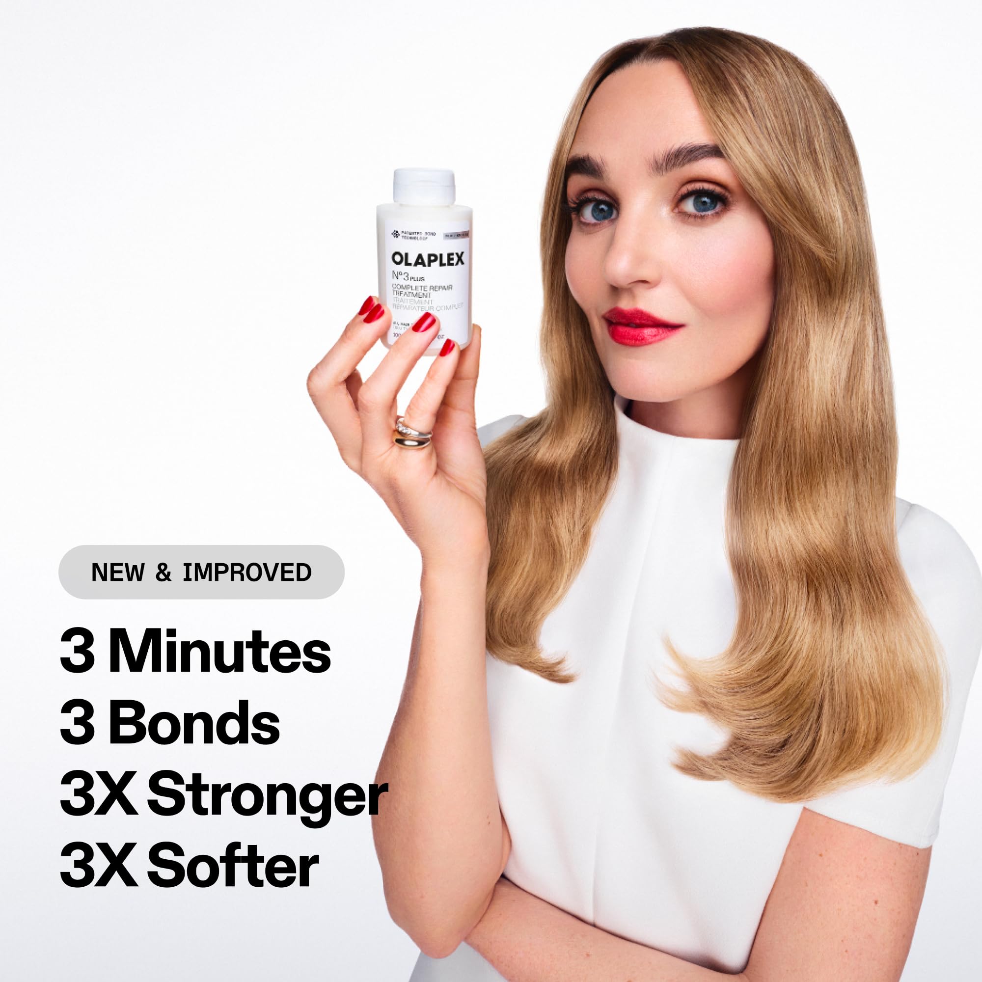 close-up of Olaplex N°.3PLUS cream texture showing concentrated formula benefit