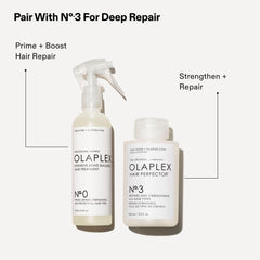 Olaplex No.0 next to a ruler showing 155 mL scale for size and travel planning
