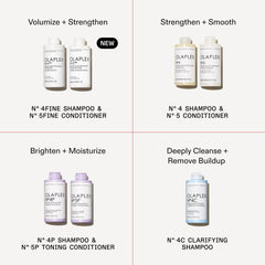 Olaplex No.4 FINE next to ruler for 250 mL size comparison and travel-friendly benefit