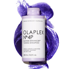 Olaplex Nº.4P front bottle shows purple shampoo for brighter blond