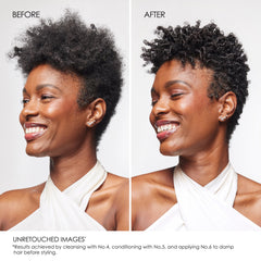 Olaplex Nº.5 being applied to wet hair in shower for smoother detangling