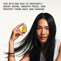 Olaplex No.6 Bond Smoother tube label close-up showing frizz control benefits
