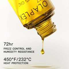 Olaplex No.7 Bonding Oil drop highlighting glossy finish and long-lasting frizz control