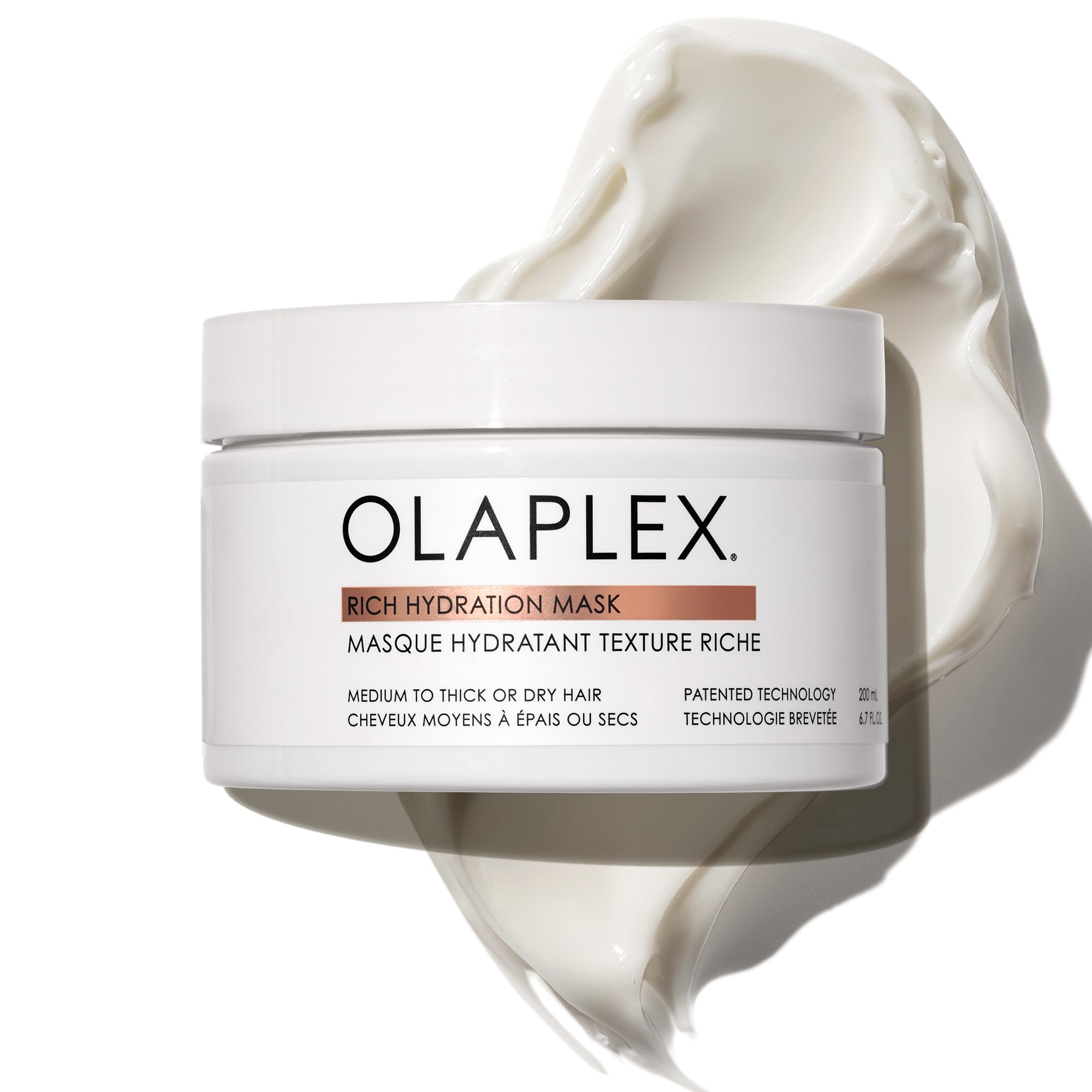 Olaplex Rich Hydration Mask front jar showing packaging and volume benefit