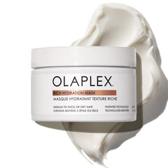 Olaplex Rich Hydration Mask front jar showing packaging and volume benefit
