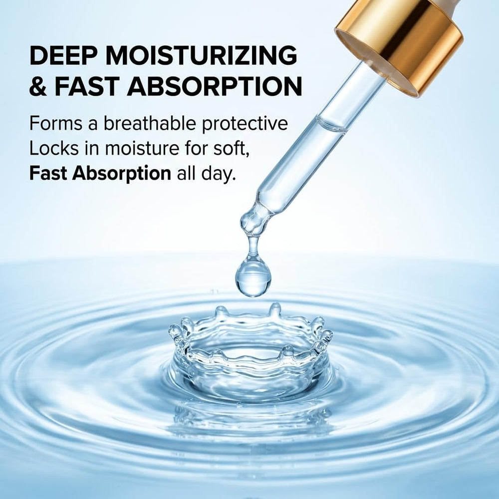 OLAVITA BEAUTY serum applied to cheek demonstrating smooth application benefit