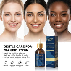 OLAVITA BEAUTY bottle label close-up showing product name, clear information benefit