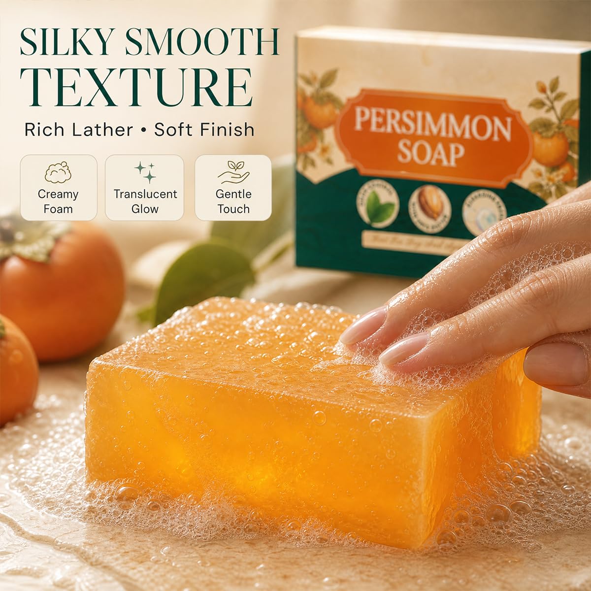 Olavita Serum soap close-up texture showing smooth creamy surface