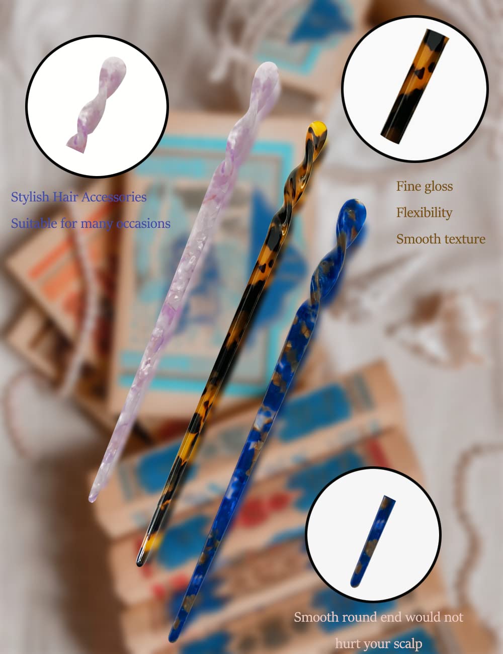 Olawyrae hair stick securing a bun demonstrating secure hold