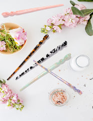 Olawyrae hair stick beside ruler shows 6.88-inch length for long hair support