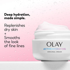 Olay cream on fingers demonstrating smooth texture and easy spread
