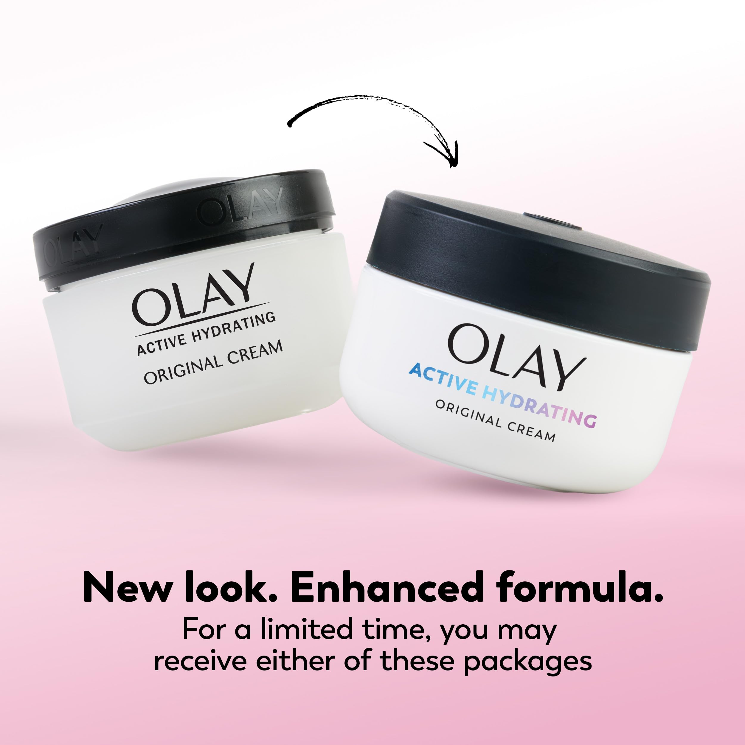 Olay open jar close-up of cream texture, shows quick-absorbing feel