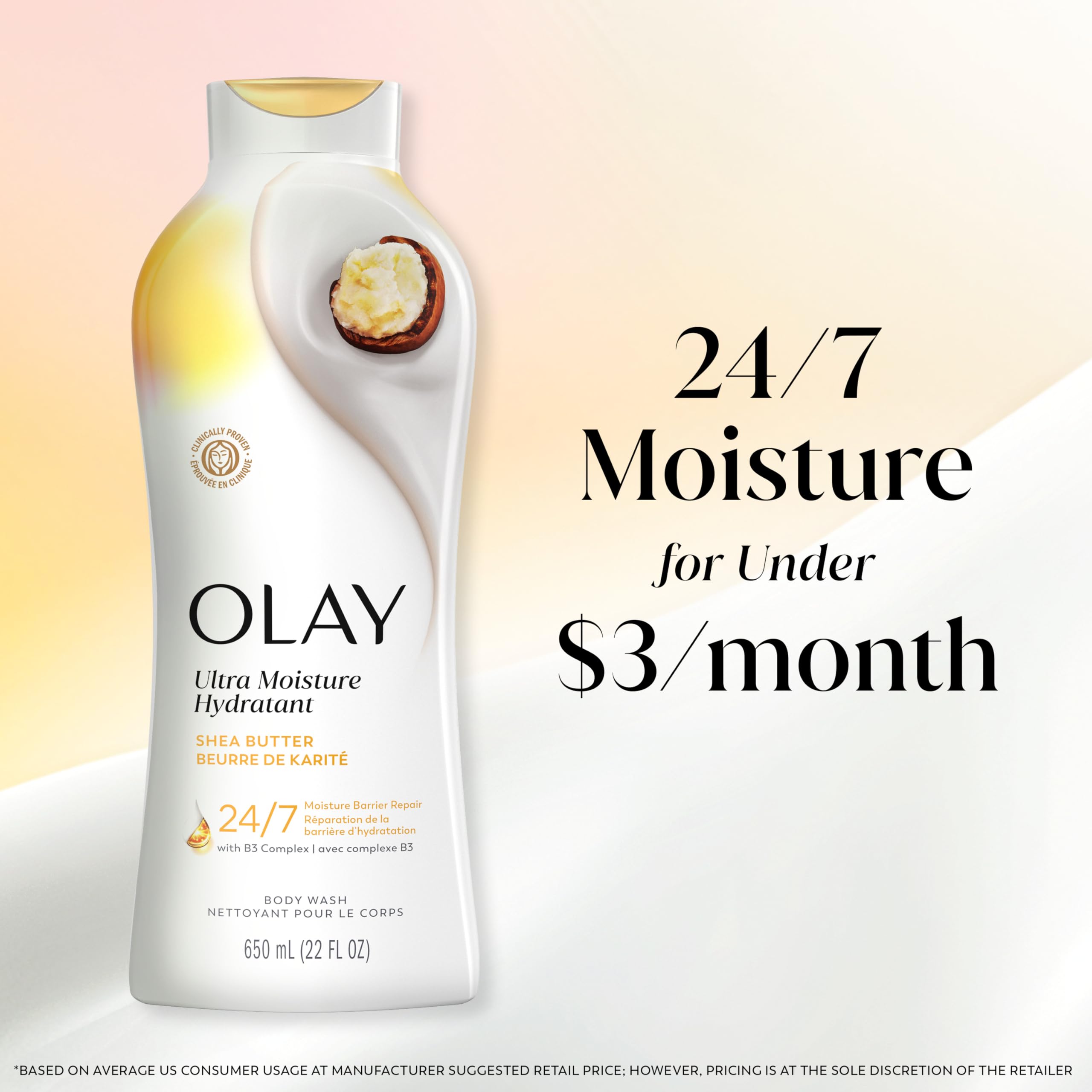 Olay after shower smooth skin image showing hydrated skin and visible softness
