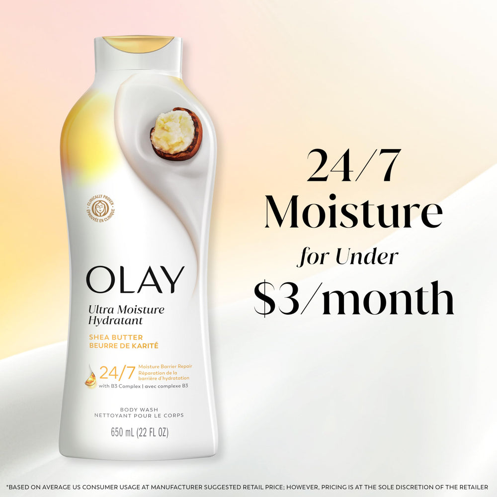 Olay after shower smooth skin image showing hydrated skin and visible softness