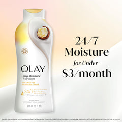 Olay after shower smooth skin image showing hydrated skin and visible softness
