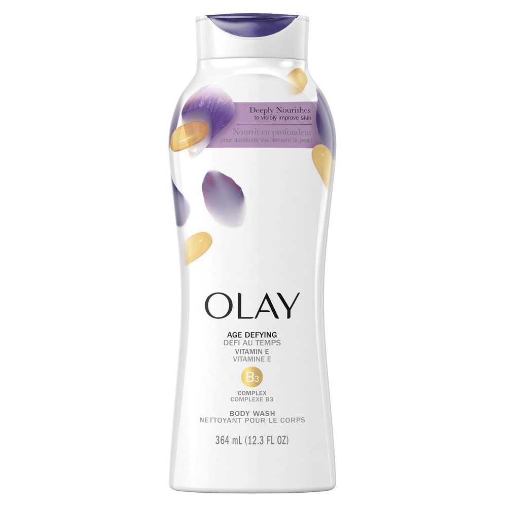 Olay front packaging showing bottle and clear product benefits