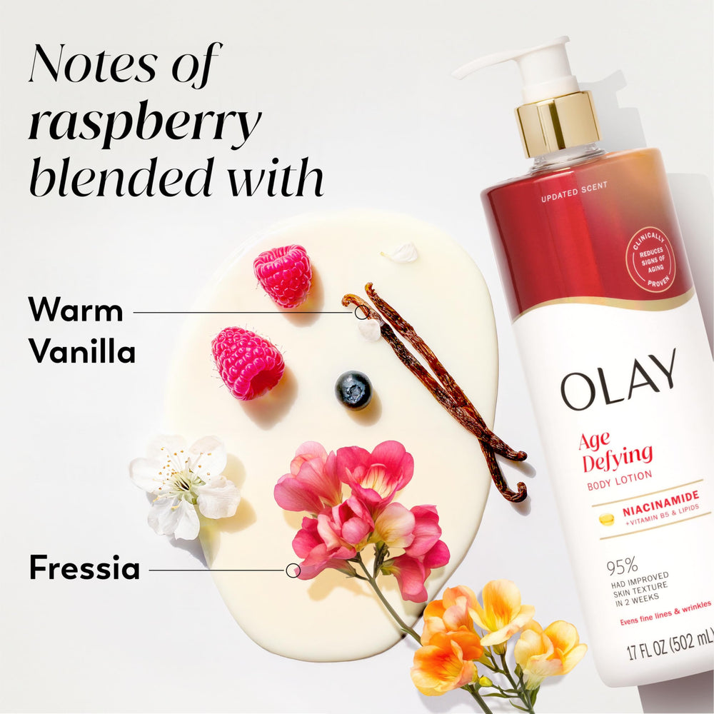 Olay lotion applied on forearm for smooth, hydrated skin