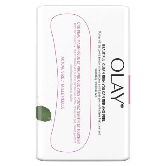 Close-up of Olay beauty bar surface highlighting smooth texture and softness
