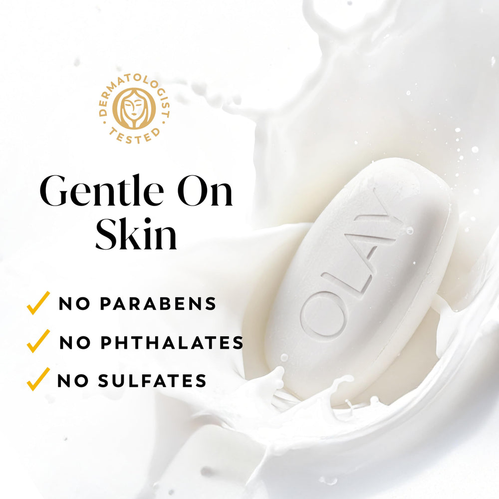 Olay beauty bar on shower shelf showing in-shower use and easy access