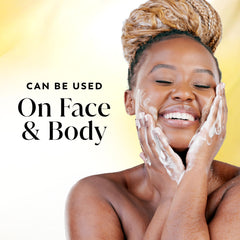 shea butter and Olay bar together emphasizing nourishing ingredients and softness
