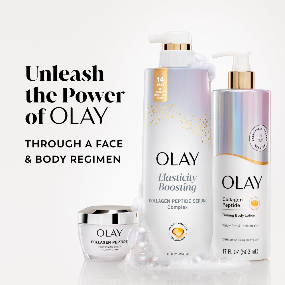 Olay before and after texture comparison showing improved skin smoothness