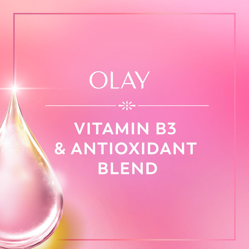 Olay bottle next to a 22 oz ruler showing scale and value benefit