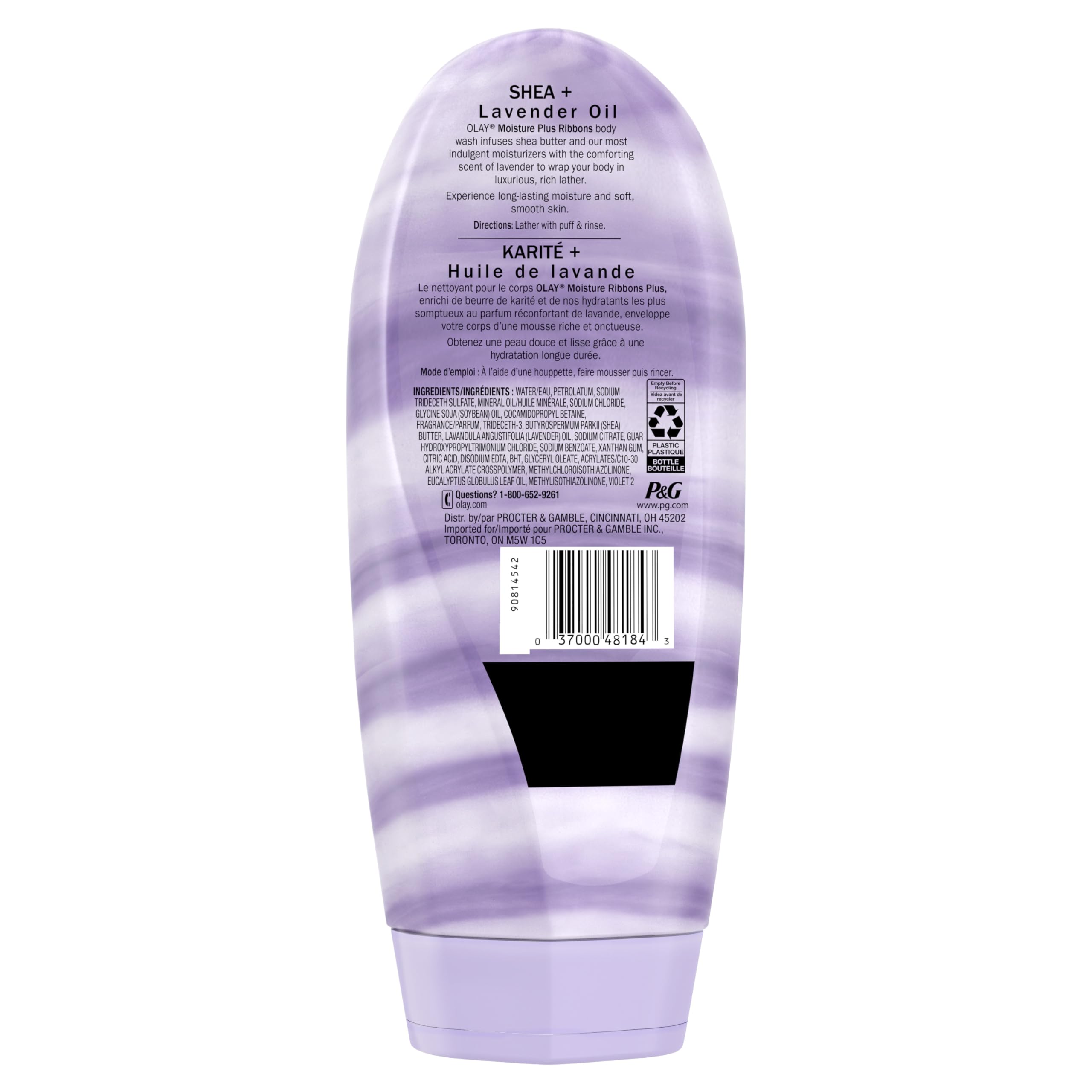 Detailed shot of Olay label and ingredient panel for informed ingredient review