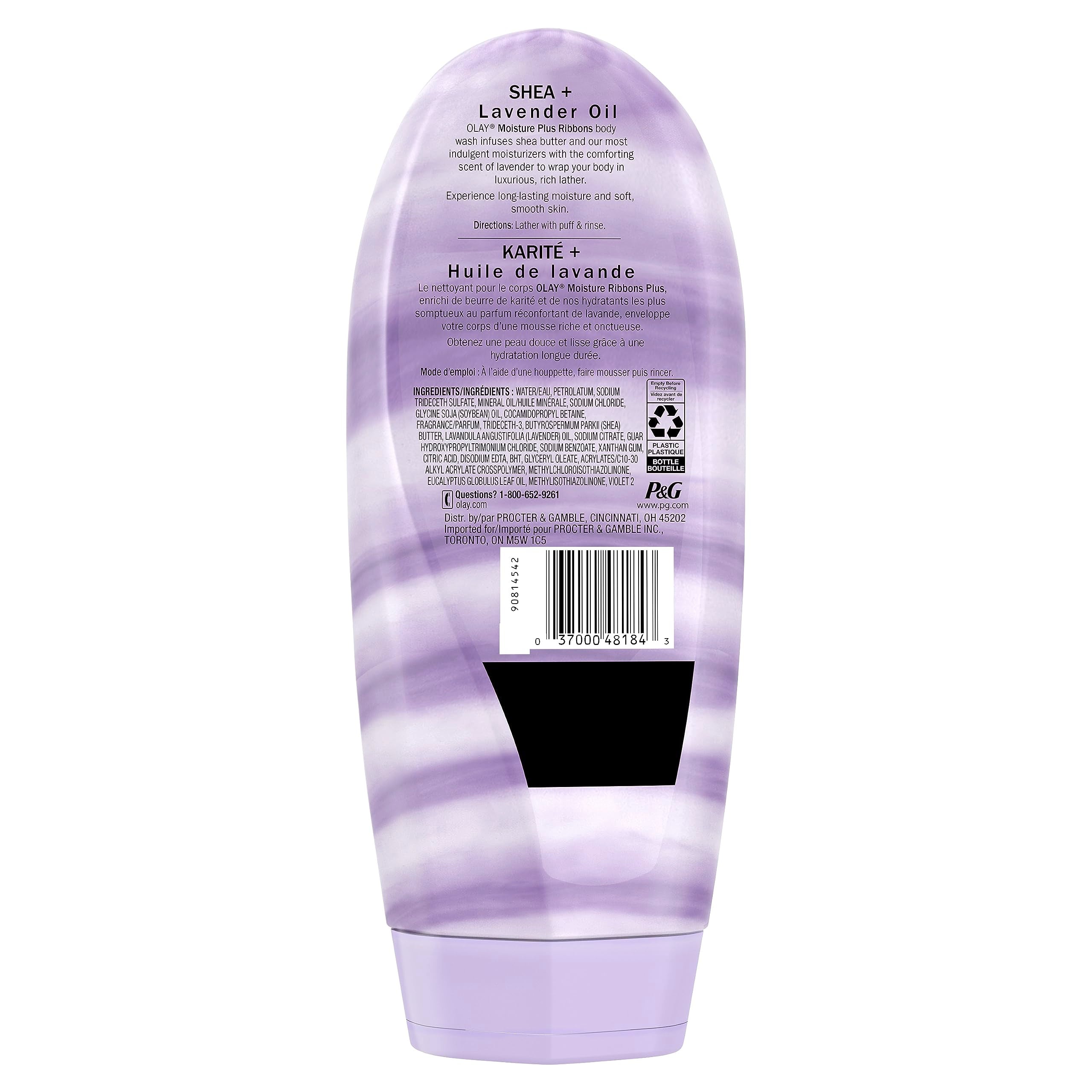 Olay pump dispensing product and clear label for convenient use