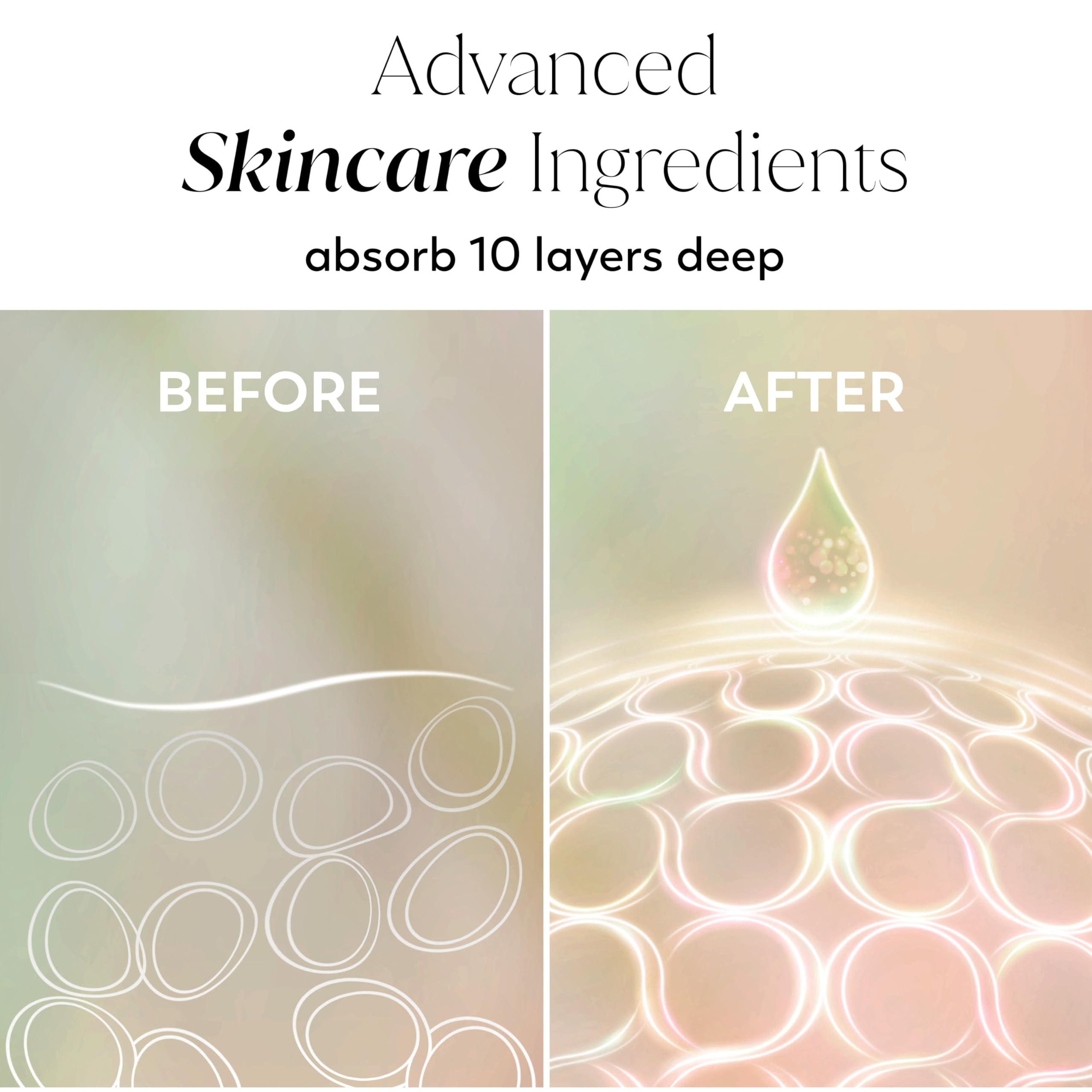 Olay bottle next to body wash suggesting complementary products and routine benefit