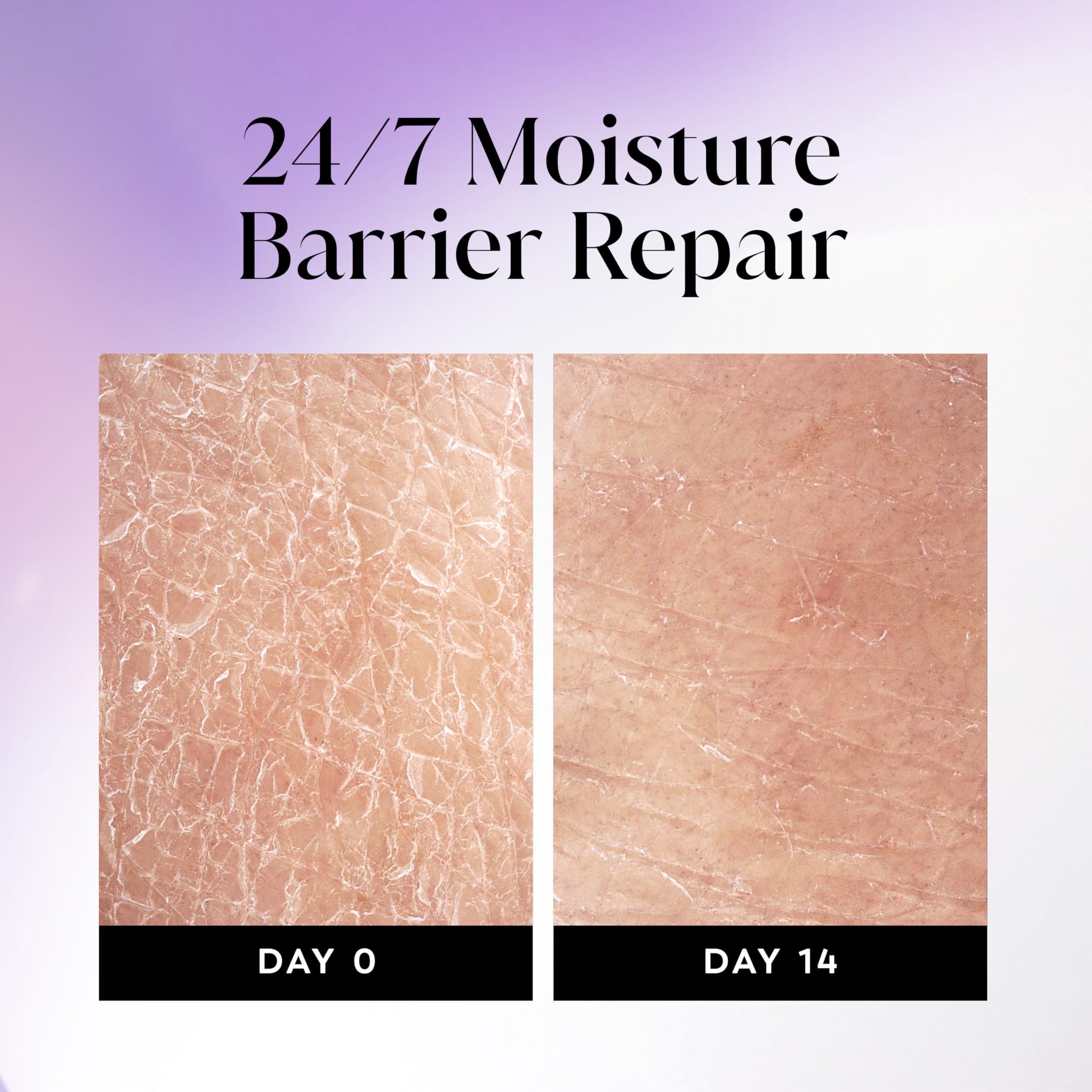 Olay 35 fl oz bottle shown in hand for scale and long-lasting supply benefit
