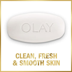 Label close-up on Olay package highlighting moisturizers and scent information