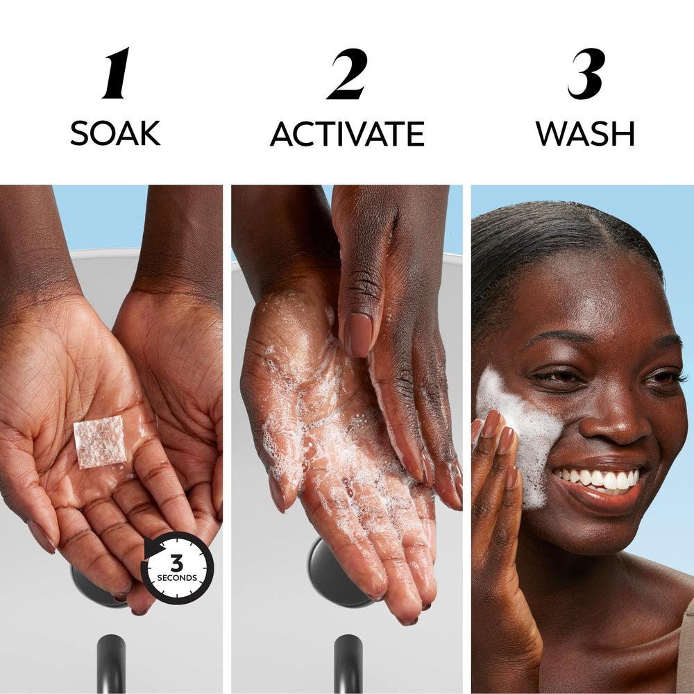 Olay creamy foam lather in hand demonstrating gentle cleanse