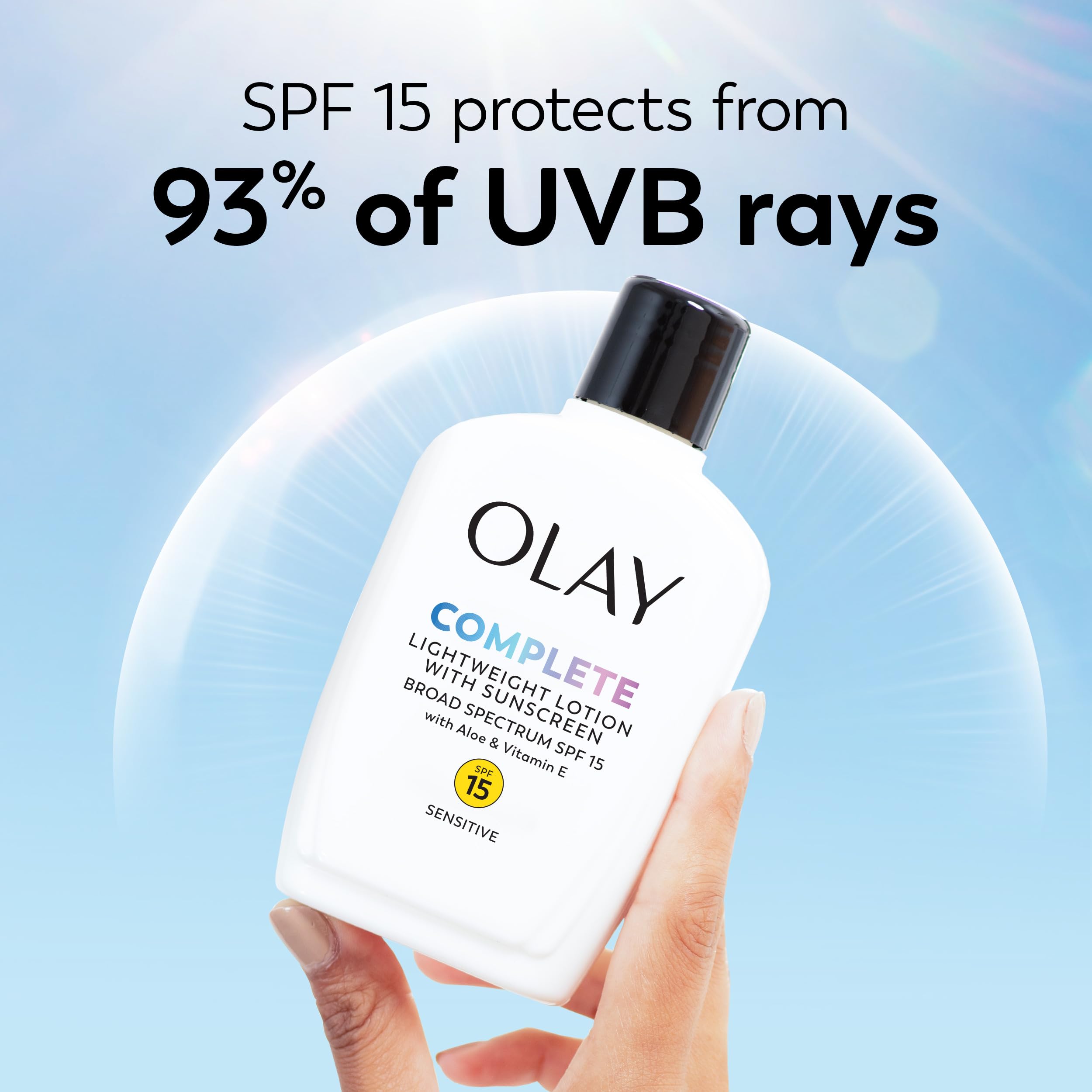 Procter & Gamble Olay Complete ingredient label close-up showing niacinamide and aloe
