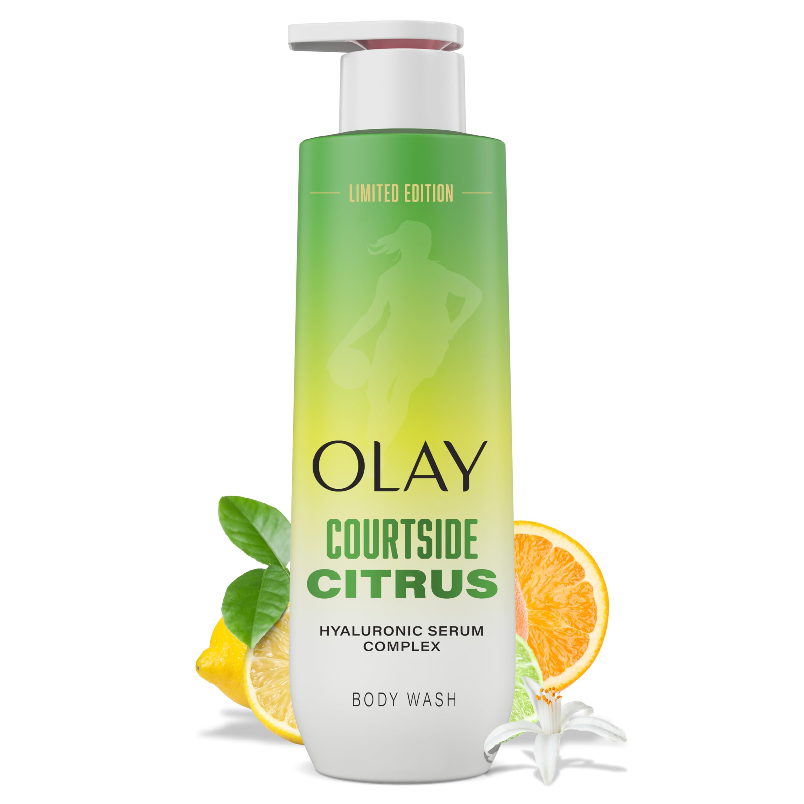 Olay Court Queen front packaging showing bottle and branding for hydration